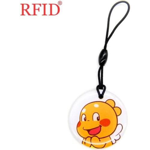 UID S50 1K 13.56Mhz Changeable Rewritable MFS50 NFC Card Duplicate RFID Keychain Circular Cartoon Dropping Glue Keyfob Key Tags