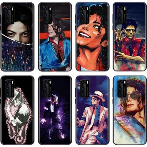 Dance king Michael Jackson Soft TPU For Huawei P50 P40 P30 P20 Pro Plus P10 P9 P8 Lite RU E Mini 2019 2017 Black Phone Case