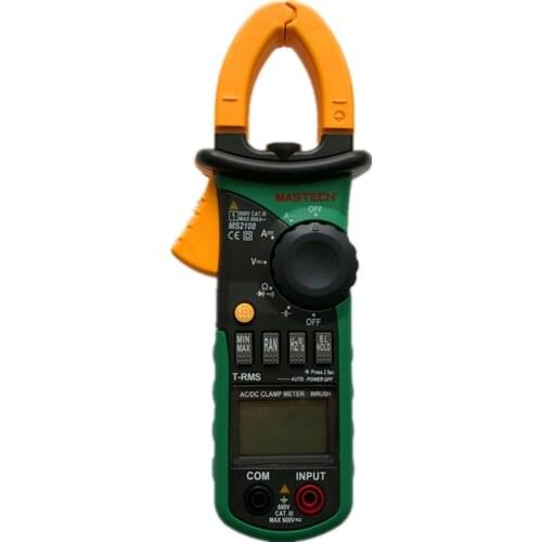 Mastech MS2108 Digital Clamp Meter True RMS LCD Multimeter AC DC Voltmeter Ammeter Ohm Herz. Duty Cycle Multi Tester