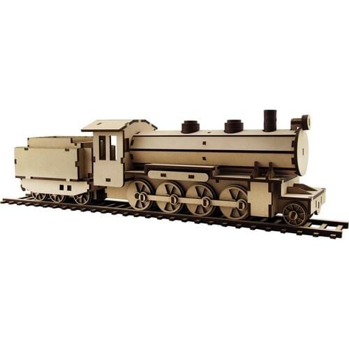 3D Exhibition Wood Steam Locomotive Train Model 152 Parts Intelligence Games Girls Boys Birthday Gift Train Puzzle Toys