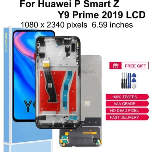 6.59" For Huawei P Smart Z STK-LX3 LCD Touch Screen Digitizer Replace Parts Y9 Prime 2019 Display STK-L21 L22 LX1 With Frame
