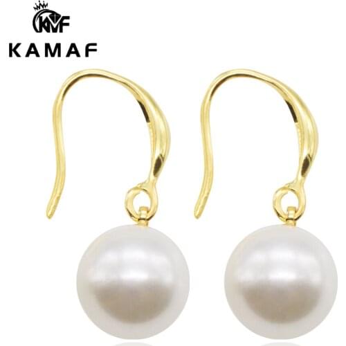 KAMAF Fashion Sweet Style Pearl Earrings Girl Cross Inlaid Zircon Earrings Jewelry