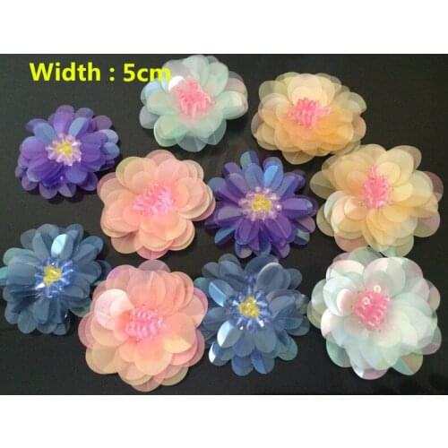 Beautiful Pearl Lace Applique Flower Sewing Trims DIY Craft Garment Accessories