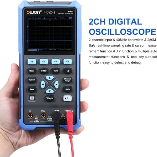 OWON Oscilloscope Multimeter 2CH 40MHz Bandwidth 20000 Counts Digital Scope Meter for Automobile Maintenance Power Detection
