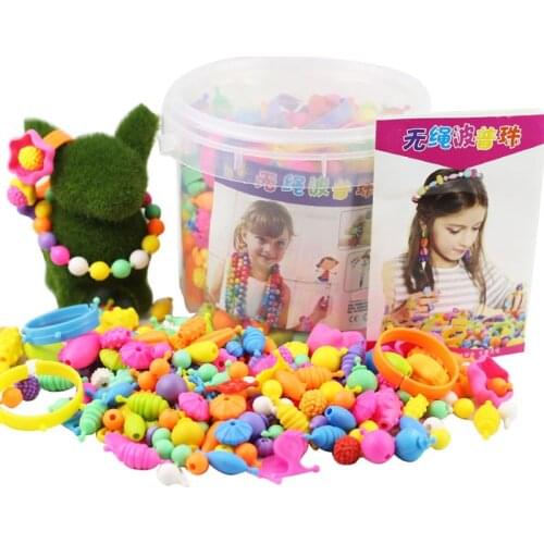 DIY Pop Beads Toys Set Creative Arts And Crafts For Kids Bracelet Necklace Jewelry Storage Bucket Girl Educational Toy