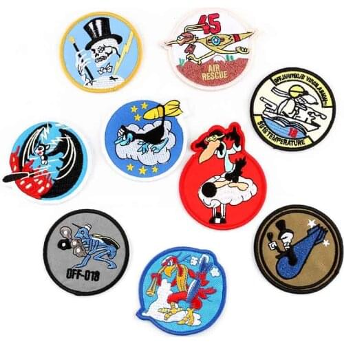 Vulture Animal Bird Skull Crochet Iron On Embroidered Clothes Patches For Clothing Stickers Garment Wholesale