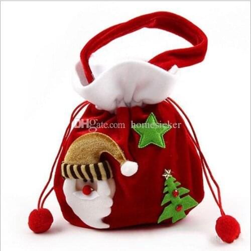 New Christmas candy bag in high - end Christmas gift bag pleuche convergent Santa Claus gift bag