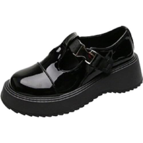 2021 summer new retro Mary Jane shoes womens platform shoes small leather shoes all-match jk Lok Fu single shoes