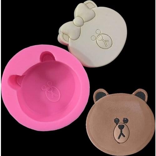 New Cartoon Brown Bear Silicone mold Chocolate dessert ice cream fondant cake baking tools soap mold
