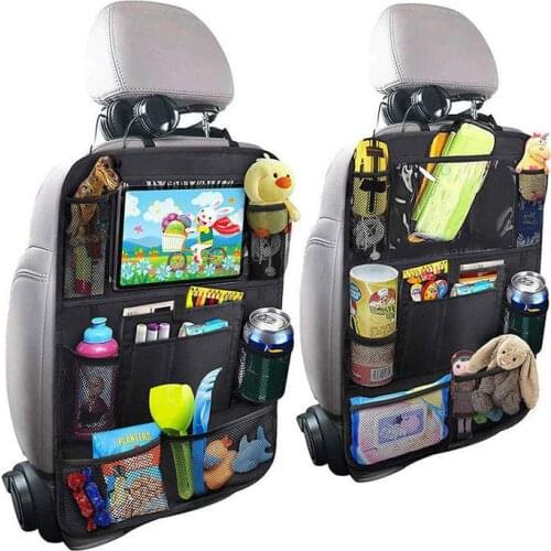 1pc/ 2pcs Car Seat Back Organizer 9 Storage Pockets with Touch Screen Tablet Holder Protector for Kids Children Car Accessories
