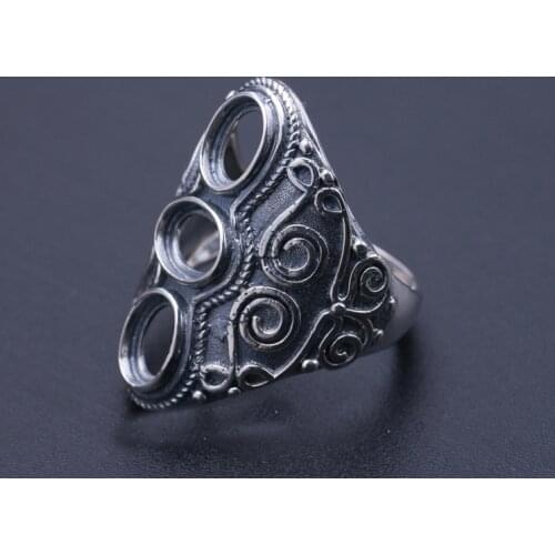 6*8mm 925 STERLING SILVER mens Semi Mount Bases Blanks base blank Pad VINTAGE rings ring Setting set jewelry gift diy A2077
