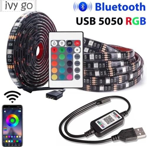 Bluetooth LED Strip Lights DC5V RGB 5050 SMD Flexible Ribbon Waterproof Cabinet Lamp Conector TapeFor TV Backgroud Room Light