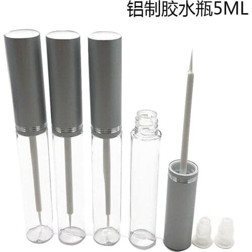 50PCS 5ML Aluminum cap white hair eyeliner tube Empty bottle of false eyelash glue DIY empty tube for eyelash growth liquid