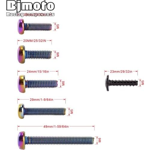 BJMOTO Universal Motorcycle Fairing Body Bolts Scooter Nuts Bolts M6 Spire Speed Fastener Clips Screw Spring Bolts Nuts