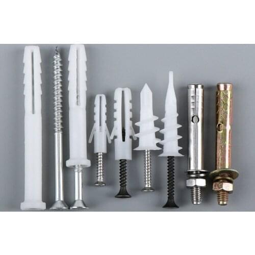 20pcs/set Plastic expansion pipe M5 M6 M8 rubber plug Curtain Gypsum Board Hollow Wall Expansion Screw anchor plug