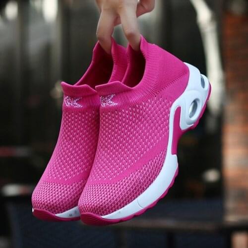 Women Gym Trainers Outdoor Sport Shoes Breathable Sneakers Zapatillas Hombre White black pink large size running shoes