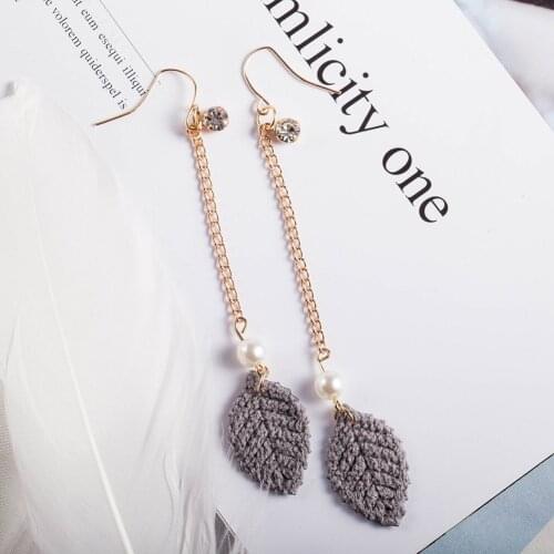 2020 Pendientes Mujer Hot Fashion Wholesale Jewelry Metal Leaves Dangling Long Statement Drop Earrings For Women Bijoux