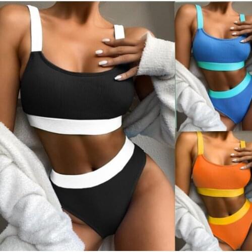 Women Two Piece Bathing Suit 2021 Summer Womens High Waist Swimwear Bikini Beach wear Swimsuit Sexy Women`s Bikinis Set