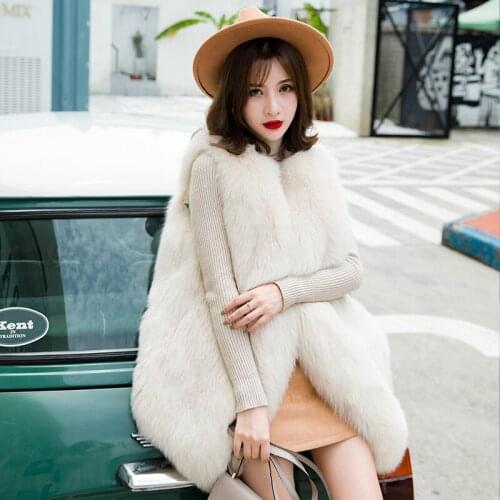 Real Fox Vest Full Pelt Fur Coat Jacket Female Coats Women Clothes Autumn Winter Warm Vests Manteau Femme Hiver ZL616