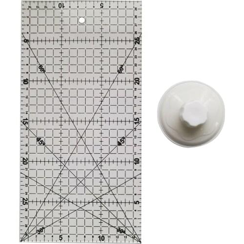 1+1 Patchwork Ruler Suction Cup Set DIY handmade quilting tool Powerful rotating suction cup 30x15CM Patchwork Ruler