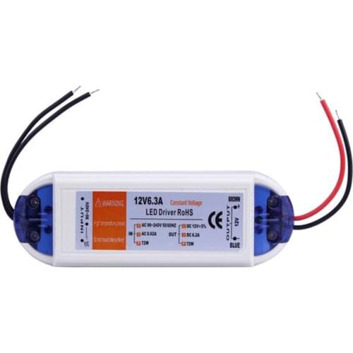 1pcs DC12V Power Supply Led Driver 72W Adapter Lighting Transformer Switch for LED Strip ceiling Light bulb AC 90-240V
