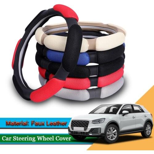 1pcs Car Styling Leather Car Steering Wheel Cover Car Steering-wheel Hubs Internal Automobiles Accessories For Audi Q2 2016-2020