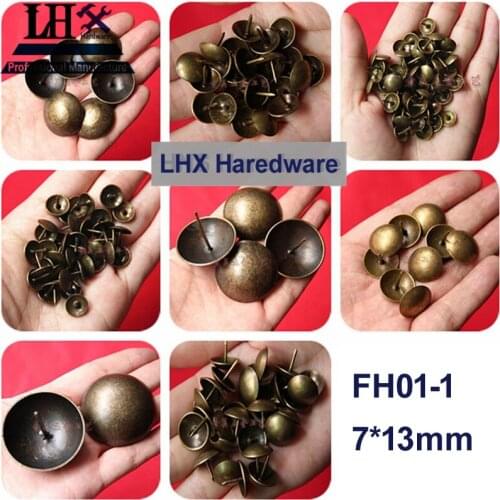 100Pcs Brozen Nail for Jewelry Box Cabinet Furniture 7*13mm DIY Family Hardware Thumbtack