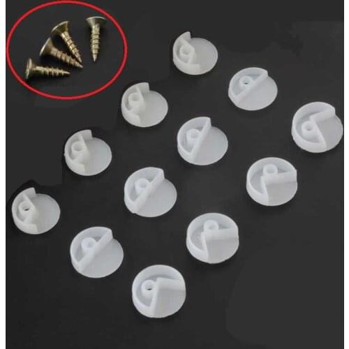 100PCS White Plastic Glass Clips Clear Adjustable Wall Mounted Glass Shelf Clamp Bracket Glass Holder