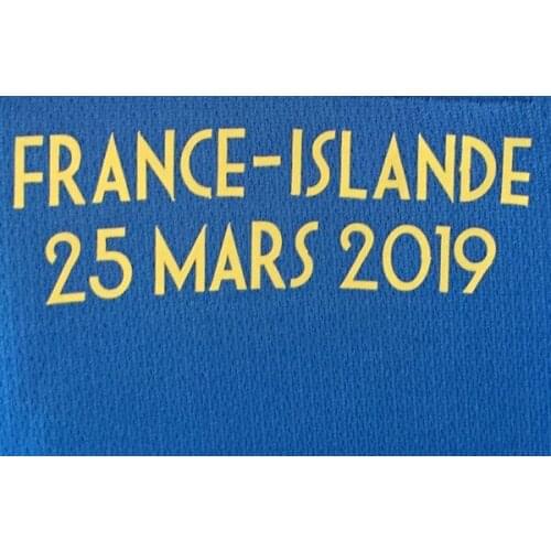 2019 France Match Details France Vs islande For 100 Years Game France Vs iceland match text soccer patch badge
