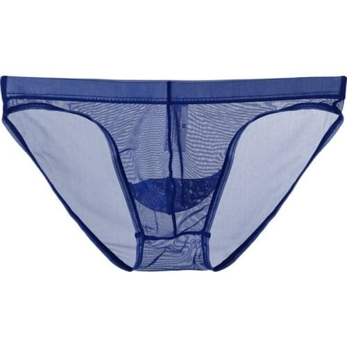 2021 Mens Low Rise Underwear Briefs Sexy Breathable Male Panties Lingerie See Through Men Gay Mesh Transparent Thin Underpants