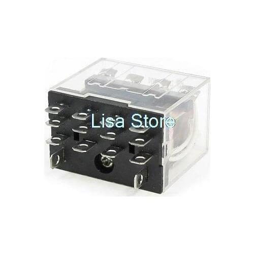 220VAC Coil Red LED General Purpose Power Relay 4PDT 14-Pin HH64P