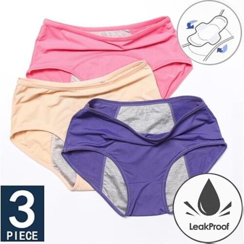 3pcs Leak Proof Menstrual Panties Physiological Pants Women Underwear Women Cotton Waterproof Briefs Panties Women Dropshipping