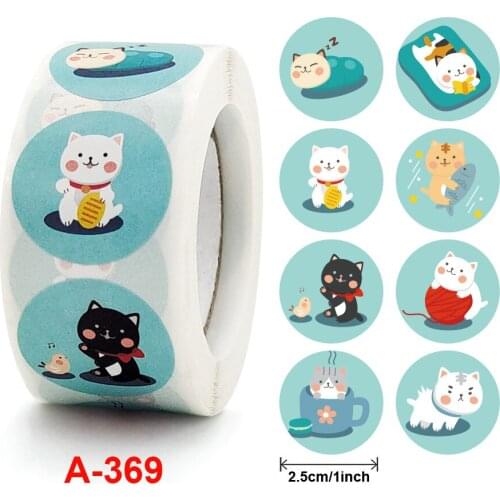 500pcs Lovely Cat Animals stickers Sealing labels Reward sticker for school teacher animals kids stationery sticker Gift decor