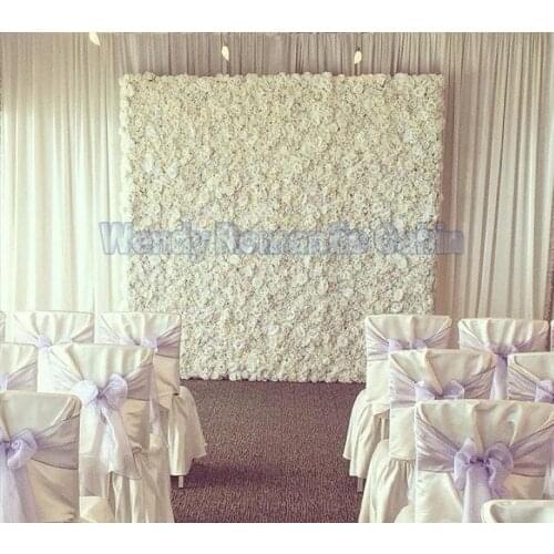 7.9ft x 7.9ft Wedding Flower Wall Flower Backdrop Penals Rose & Hydrangeas Luxury Wedding Background Decoration White Color