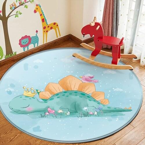 2021 Fashion Children Carpet Non-Slip Cute Cartoon Dinosaur Pattern Children Flannel Carpet Baby Hand Print Carpet Baby Play Mat