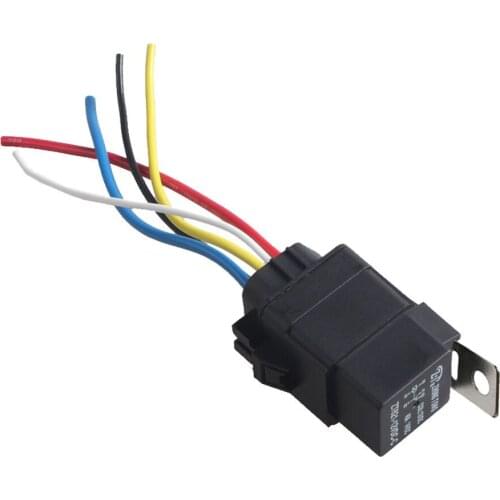 EE support Car Motor 12V 40A SPDT Relay Socket Plug 5P 5 Wire Kit Waterproof Iron Car Styling