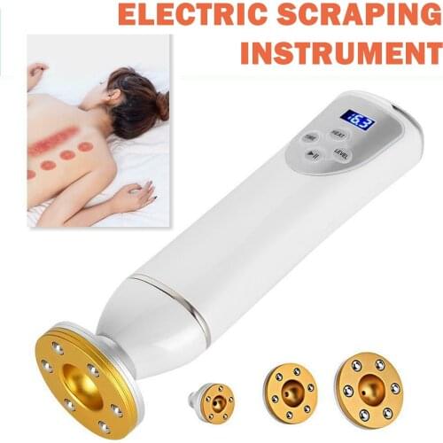 3 Heads Scraping Instrument Whole Body Massager LCD Display Heating Wireless Cupping Gua Sha Machine Home Use Beauty Tool