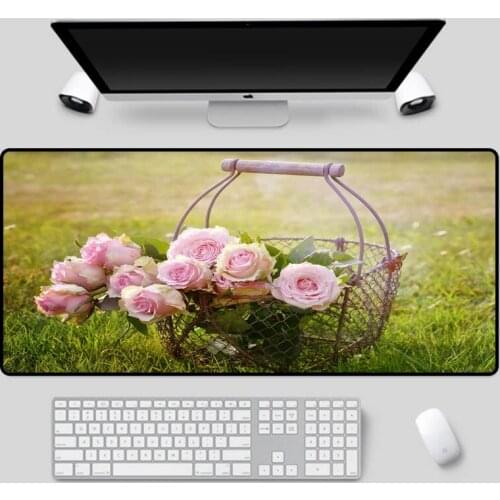 XGZ Exquisite flower pattern table mat large size plant mouse pad computer notebook office durable non-slip keyboard pad
