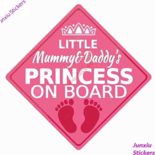 Creative PRINCESS ON BOARD Car Sticker Bumper Window Motorcycle Bodywork Sunscreen Cover Scratch Decal Car Accessories KK14*14cm