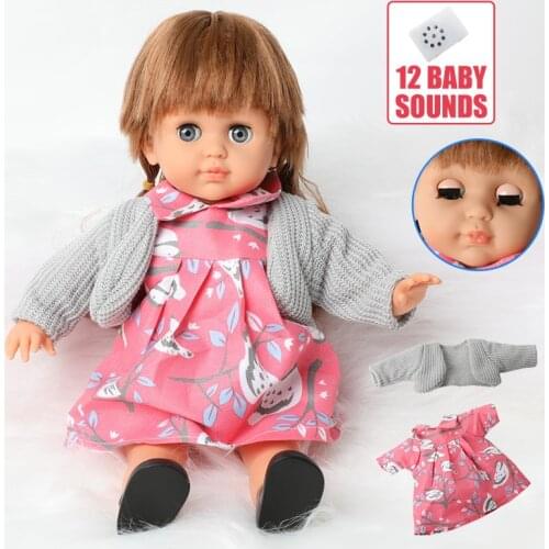 14inch Silicone Reborn Dolls Toys 36cm Soft Silicone Baby Reborn Dolls Girls Itouch Electric Dolls Children‘s Toys Infant Gifts