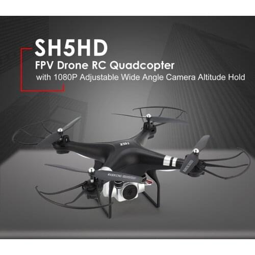 SH5HD FPV Drone RC Quadcopter with 720P/1080P Camera Altitude Hold 2 Battery 8-10mins Flight time 100m Remote control distance