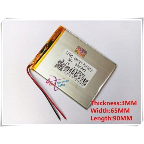 3.7V Liter energy battery polymerization lithium battery 306590 2000MAH mobile power handheld electronic book DIY