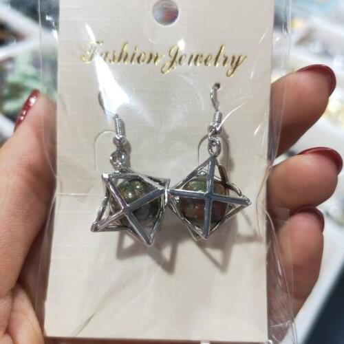 Fashion Crystal Earrings for Women Colorful Natural Stone Earrings Hanging Dangle Statement Eardrop Female Jewelry