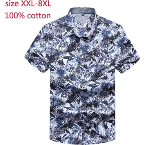 New Arrival Super Large Printed Short Sleeve Men Summer Large Fashionable Casual Shirts Single Breasted Plus Size XXL-6XL7XL 8XL