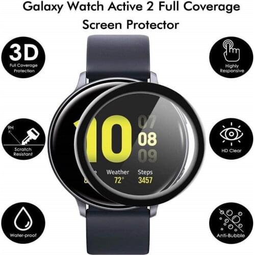 100PCS 3D Soft Screen Protector for Samsung Galaxy Watch Active 2 40mm 44mm Full Cover Protective Film (No Tempered Glass)