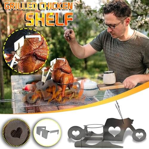 Newly Portable Stainless Steel Grill Beer Can Chicken Stand For Camping Family Gathering and Holiday Roast Rack