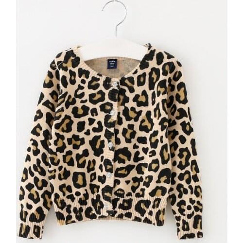 New Baby Leopard Knitted Sweater Kids Clothes Wear boys and girls cardigan sweaters cotton coats Fashion children Clothing gift