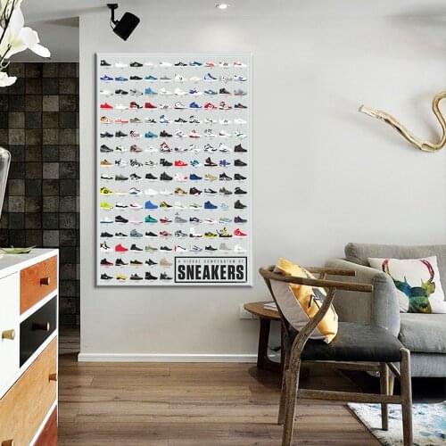 Posters and Prints Visual Comenium Of Sneakers Fashion Pop ChCustom Art Poster Canvas Wall Art Painting Home Decor