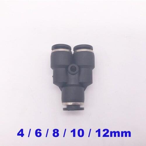 10pcs a lot one touch plastic hose 3 way Y type air fitting pneumatic 4mm 6mm 8mm 10mm quick tube connector PY pipe three joint