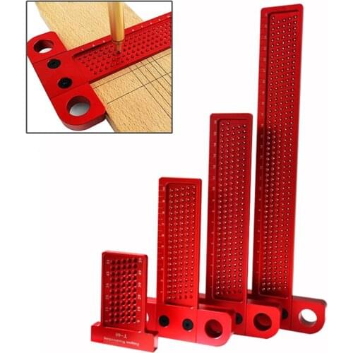 Woodworking Scribe 60-400mm T-type Ruler Hole Scribing ruler Aluminum alloy Line Drawing Marking Gauge DIY Measuring Tools